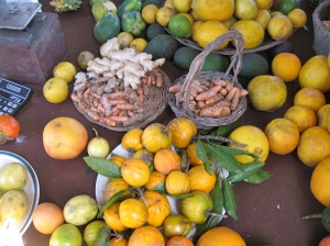 Hawaiian produce at the fruit stand.