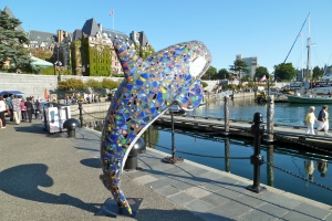 Mosaic Orca in the Inner Harbour at Victoria, BC.